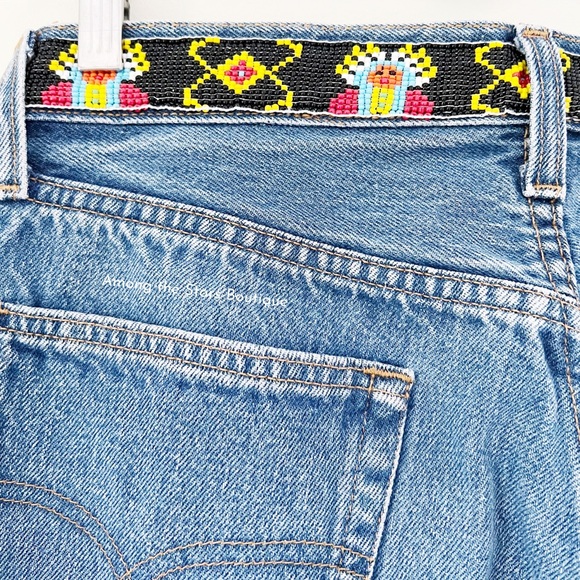 Exceptionally Rare 90s Vintage Upcycled Beaded Jeans ASO Rachel Green in Friends - Picture 14 of 15
